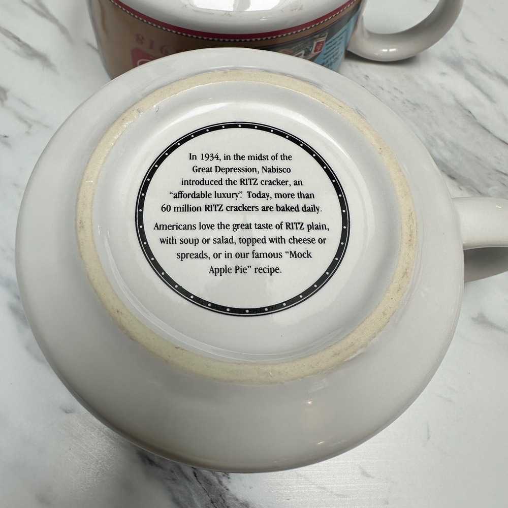 Vintage Nabisco Soup Mugs with Handles Set Of 4 Ritz Crackers Uneeda Biscuit - Picture 7 of 13